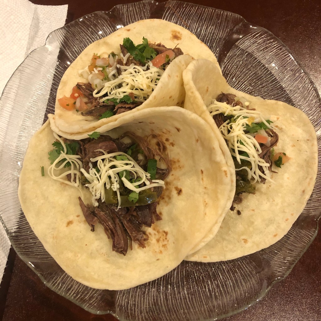 Wild Turkey Leg Tacos on a plate